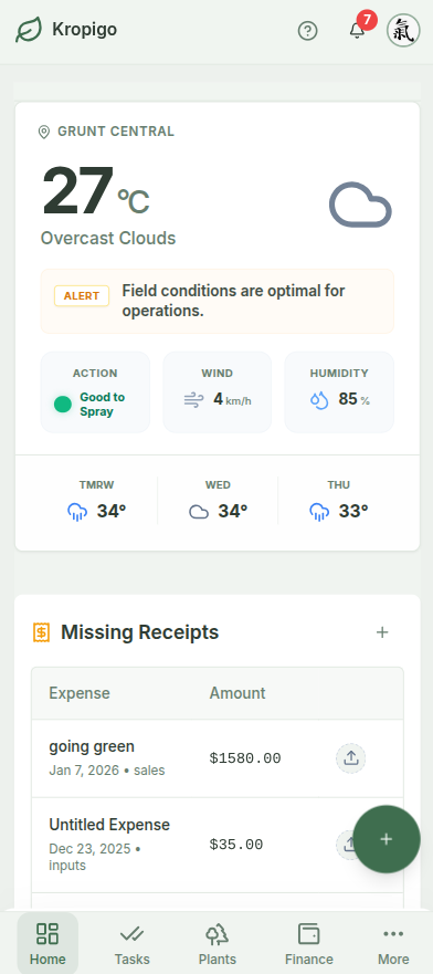 Kropigo App on Mobile