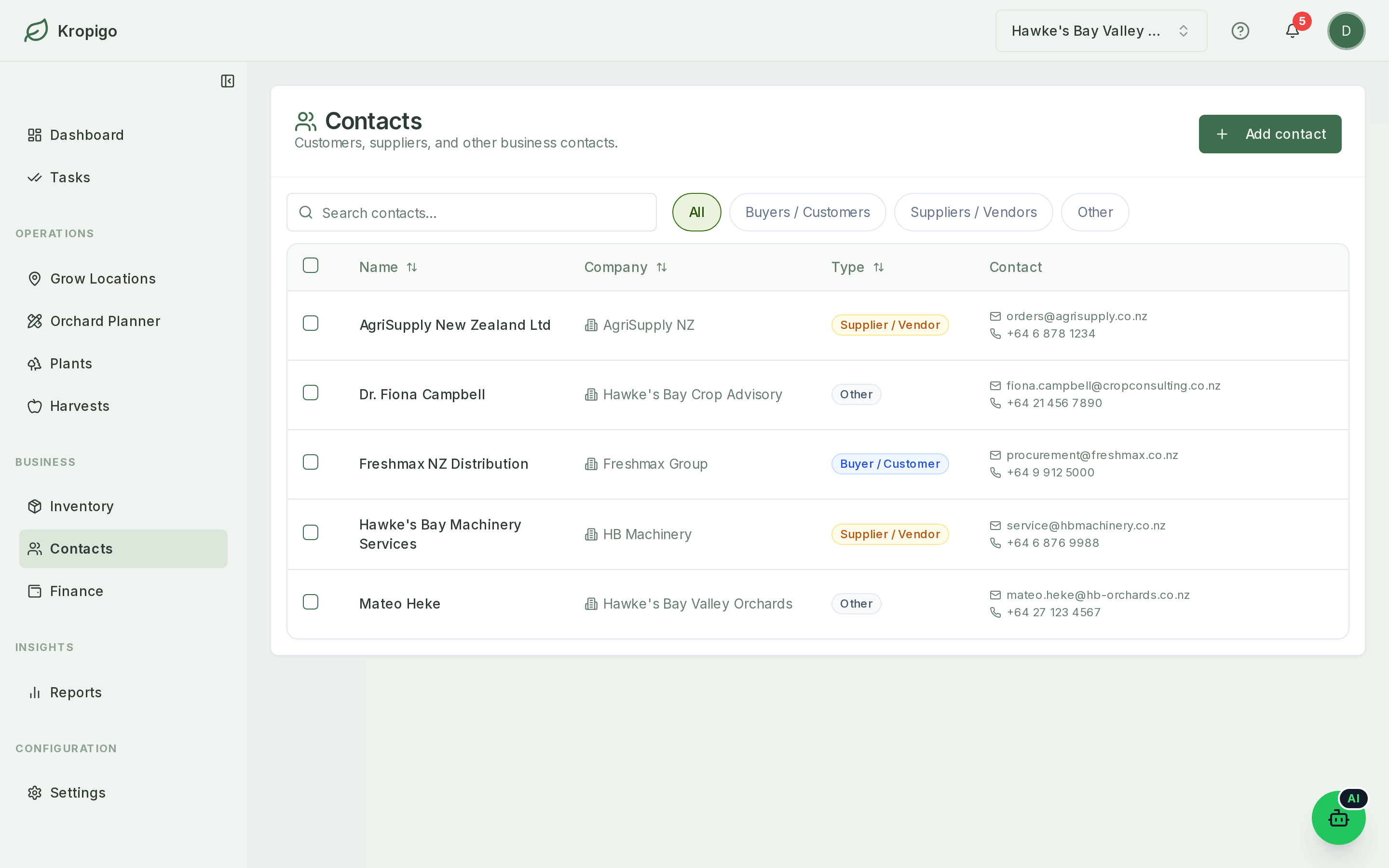 Contacts: Your Suppliers and Buyers, in One Place